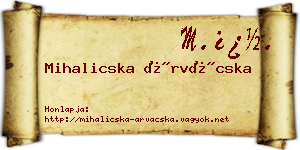 Mihalicska Árvácska névjegykártya